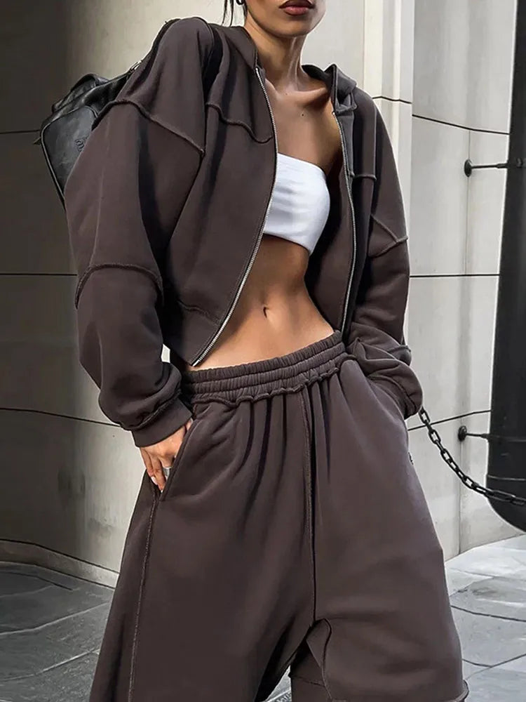 Casual Jackets Pant Sets Women Hoodies Zipper Long Sleeve Coat High Waist Elastic Sports Pants Suit 2025 Spring Lady Streetwears